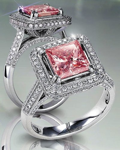2.06 tcw Pink Diamond Edwardian Style Engagement Ring