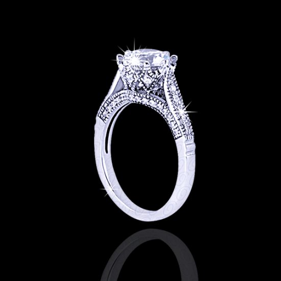 .78 tcw Gorgeous Antique Style Engagement Ring - Click Image to Close
