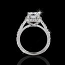 1.60 tcw Halo Princess Engagement Ring