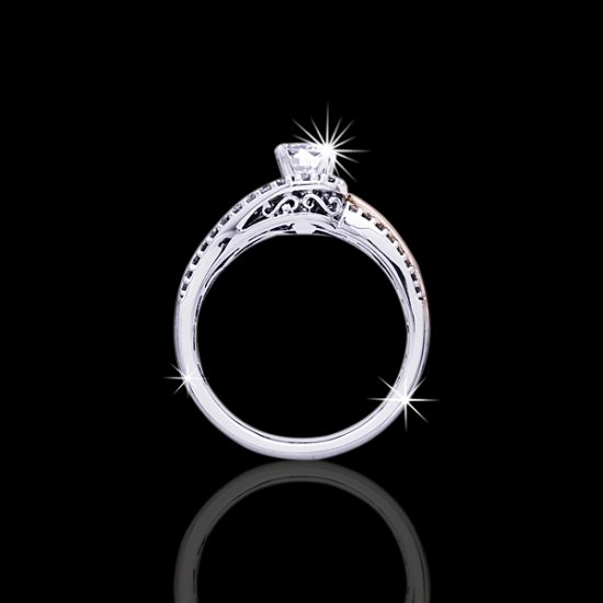 1.10 tcw Two Tone Diamond Engagement Ring - Click Image to Close