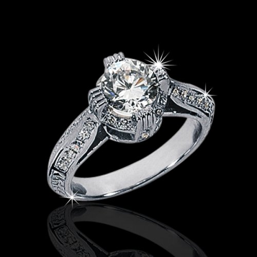 1.35 tcw Antique Style Engagement Ring