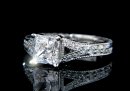 1.05 tcw Princess Cut Antique Inspired Engagement Ring
