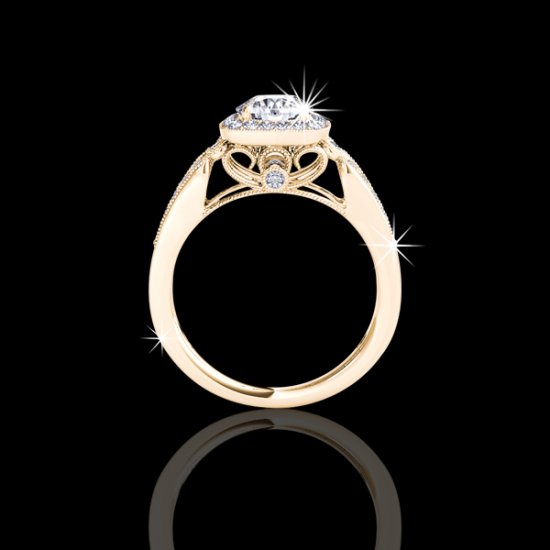 1.11 tcw Antique Style Engagement Ring - Click Image to Close