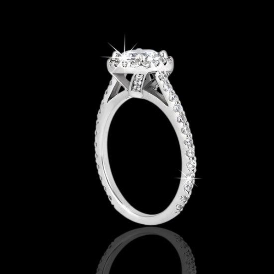 1.05 tcw Eternity Halo Engagement Ring - Click Image to Close