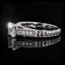 1.42 tcw Antique Style Princess Cut Engagement Ring