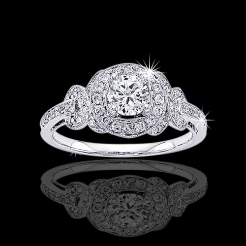 1.05 tcw Antique Inspired Diamond Engagement Ring