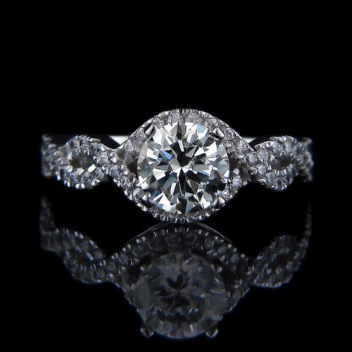 1.63 tcw Intertwined Diamond Engagement Ring