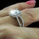 1.37 tcw Emerald Cut Diamond Engagement Ring