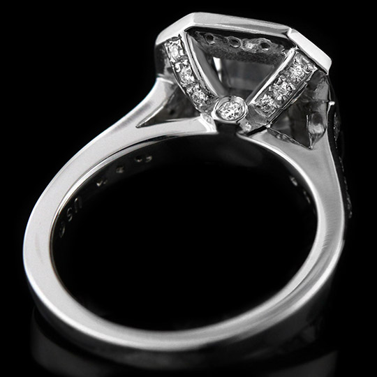 1.05 tcw Emerald Cut Halo Engagement Ring - Click Image to Close