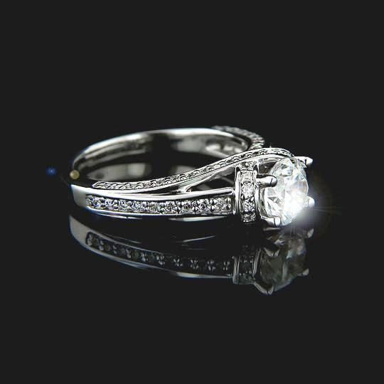 .90 tcw Criscross Diamond Engagement Ring - Click Image to Close