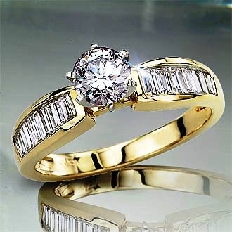 1.0 tcw Baguette Diamond Engagement Ring