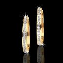 14kt Diamond Round Hoop Earrings
