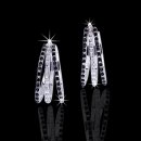 14kt B & W Diamond Triple Oval Earrings