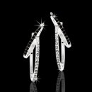 14kt Diamond B & W Hoop Earrings