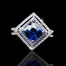 Cushion Cut Sapphire & Diamond Ring