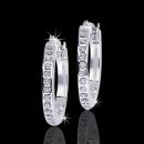 14kt Diamond Round Hoop Earrings