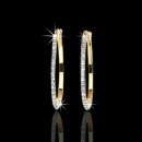 14kt Diamond Oval Hoop Earrings