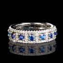 2.21 tcw Sapphire and Diamond Wedding Band