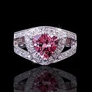 Pink Trillion Tourmaline & Diamond Ring