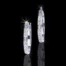 14kt Diamond Round Hoop Earrings