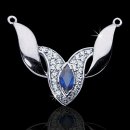 Marquise Blue Sapphire and Diamond Pendant