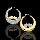 14kt Reversible Crystal Heart Hoop Earrings