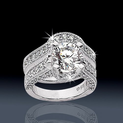 This is a very unique Bridal Set The Engagement ring features a beautiful 