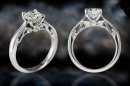 1.0 Carat Round / Whisping Scrollwork Accents