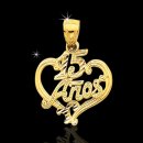 14kt "15 Anos" Heart Pendant
