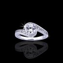 .75 tcw Unique Swirl Diamond Engagement Ring