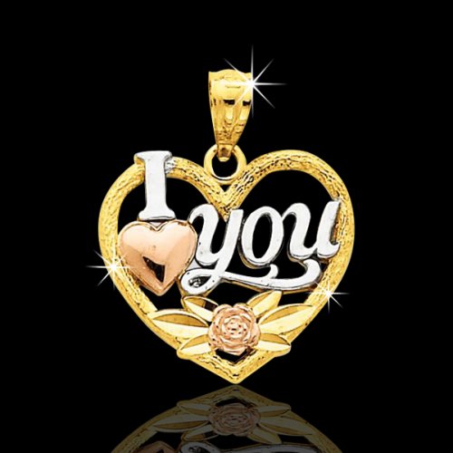 14kt \"I Love You\" Heart Pendant