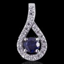 Elegant Blue Sapphiire and Diamond Pendant