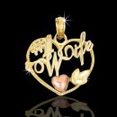 14kt "#1 Wife" Heart Pendat