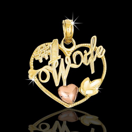 14kt \"#1 Wife\" Heart Pendat