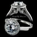 1.37 tcw Halo Engagement Ring