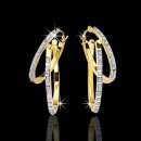 14kt Diamond Double Hoop Earrings