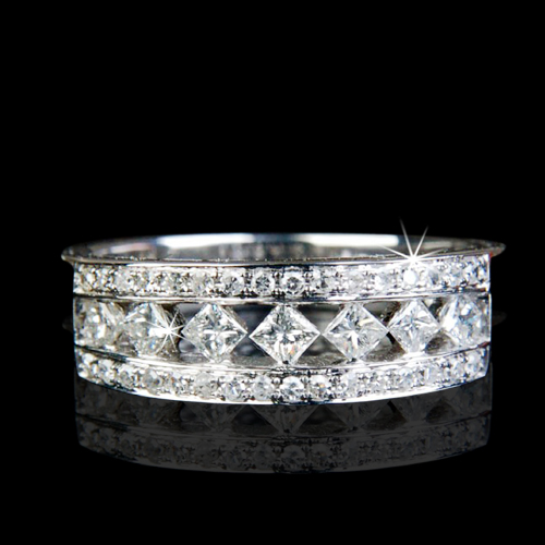 .45 tcw Princess Cut Diamond Wedding Band