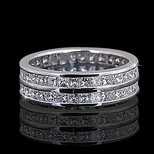 3.08 tcw Double Row Princess Eternity Band