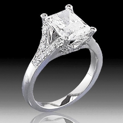 Princess Cut 1.42 tcw Engagement Ring
