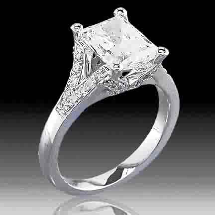 Princess Cut 1.42 tcw Engagement Ring