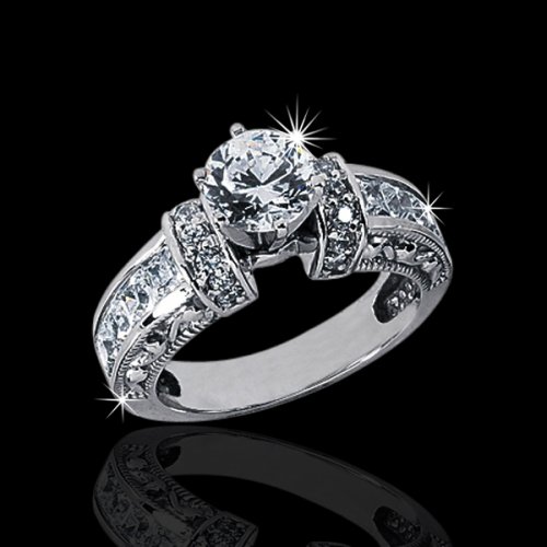 2.33 tcw Antique Inspired Engagement Ring