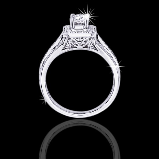 1.0 tcw Radiant Cut Diamond Engagement Ring - Click Image to Close
