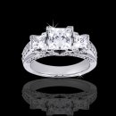 2.36 Three Stone Princess Engagement Ring
