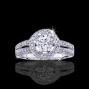 1.31 tcw Halo Diamond Engagement Ring