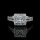 1.62 tcw Halo Princess Cut Engagement Ring