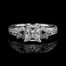 1.05 tcw Princess Cut Antique Inspired Engagement Ring