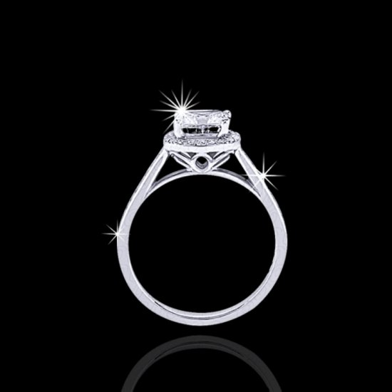 .75 tcw Cushion Cut Halo Engagement Ring - Click Image to Close