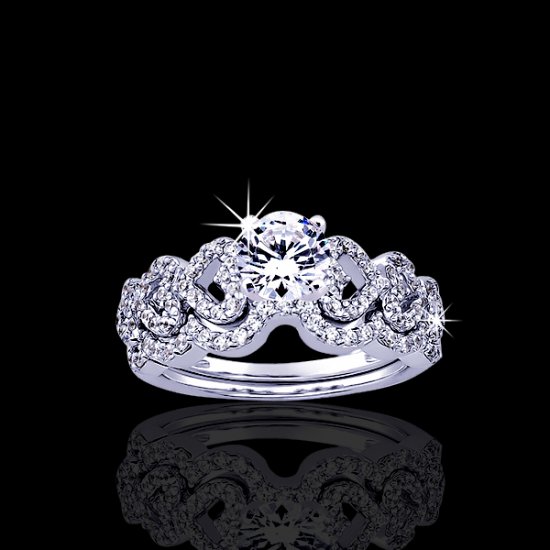 .80 tcw Stunning Hearts Diamond Engagement Ring - Click Image to Close