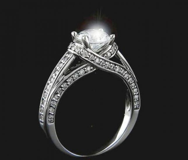 .90 tcw Criscross Diamond Engagement Ring - Click Image to Close