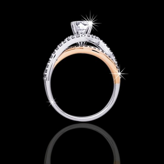 1.20 tcw Two Tone Engagement Ring - Click Image to Close